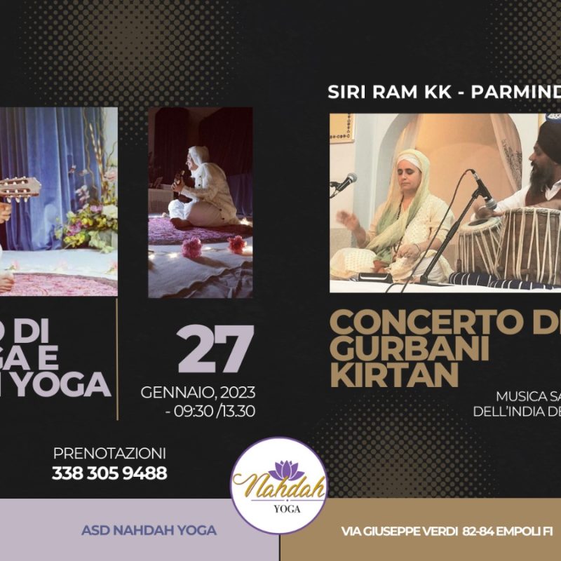 Seminario di Naad Yoga e Kundalini Yoga e Concerto di Gurbani Kirtan: sabato 27 gennaio, con Siri Ram Kaur Khalsa e Parminder Singh Bhamra